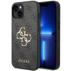 Guess 4G Metal Logo Back Cover für das iPhone 15 - Grau