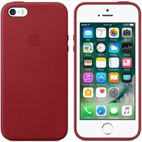 Apple Schwarzes Leder-Case Apple iPhone SE (2016) / 5 / 5s - Red