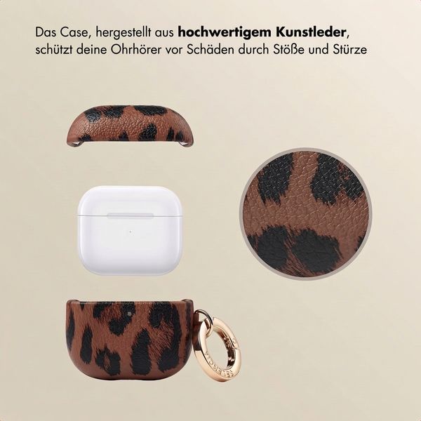 Selencia Sabi Hülle Panthermuster  Apple Airpods 4 - Mocha Brown