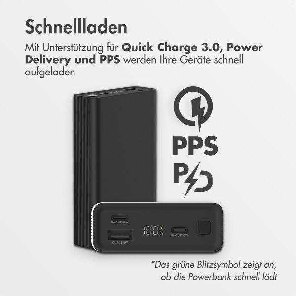 imoshion Ultra Series Aluminium | Powerbank 20.000 mAh - Schnellladen bis 33W - Black