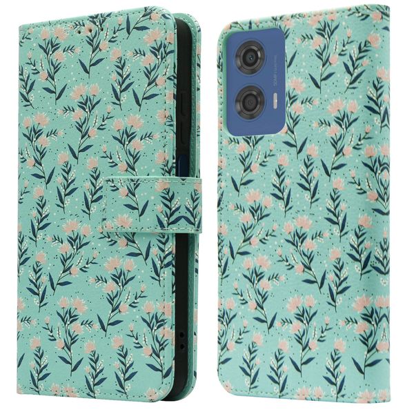 imoshion Design Klapphülle für das Motorola Moto G04 / G24 - Blue Flowers