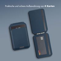 Accezz Leder-Wallet mit Standfunktion - Geeignet für MagSafe und Qi2 - Nightfall Blue