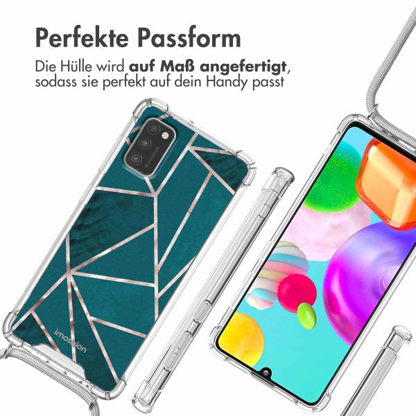 imoshion Design Hülle mit Band Samsung Galaxy A41 - Petrol Green Graphic