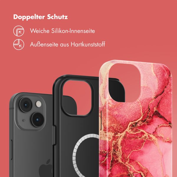 Selencia Vivid Tough Back Cover mit MagSafe für das iPhone 14 - Rosy Marble