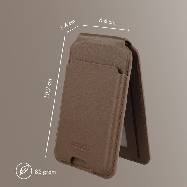 Accezz Magnetische Leder-Wallet mit Standfunktion - Geeignet für Apple Find My - Coffee Brown