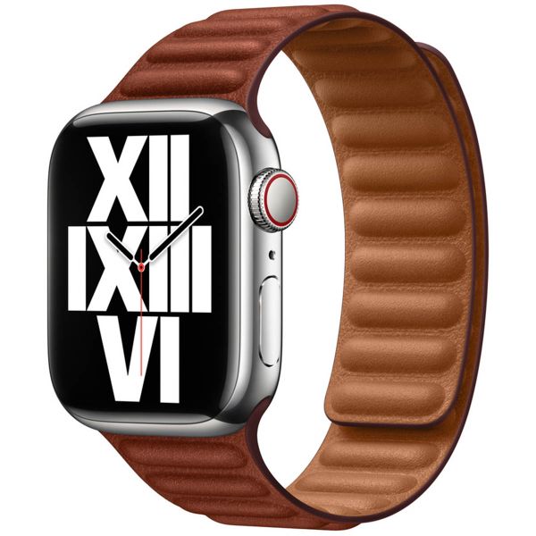 Apple Leather Link für die Apple Watch Series 1-9 / SE - 38/40/41 mm / Series 10 - 42 mm - Größe S/M - Umber