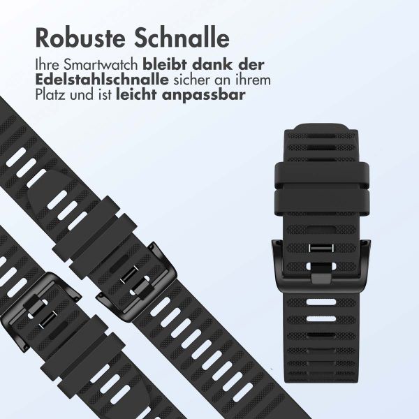 imoshion QuickFit® Silikonarmband Stripe für die Garmin Watch | 22 mm Anschluss - Schwarz