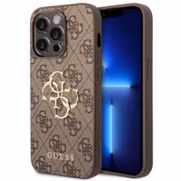Guess 4G Metal Logo Back Cover für das Apple iPhone 14 Pro - Braun