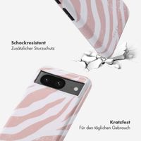 Selencia Vivid Tough Back Cover für das Google Pixel 8 - Colorful Zebra Old Pink