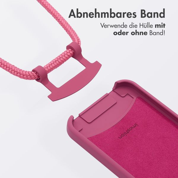 imoshion Color Backcover mit abnehmbarem Handykette und MagSafe Apple iPhone 12 (Pro) - Raspberry