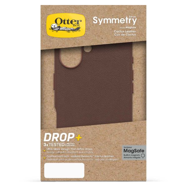 OtterBox Symmetry Cactus Leder Back Cover MagSafe Apple iPhone 16 - Rich Adobe Brown