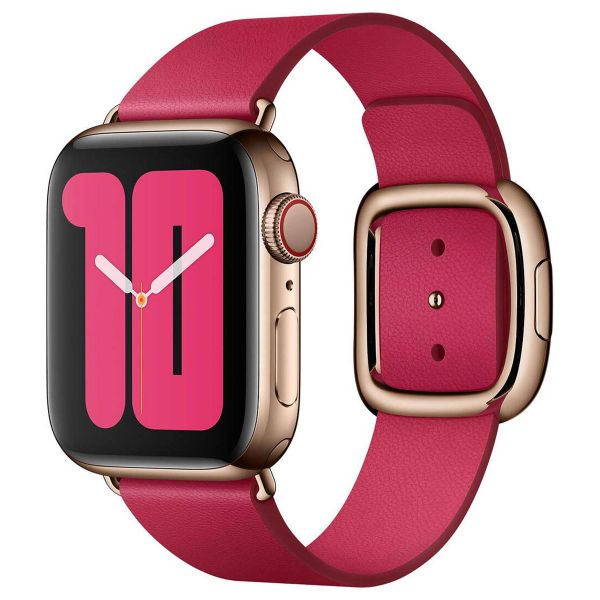 Apple Leather Band Modern Buckle für die Apple Watch Series 1-9 / SE - 38/40/41 mm / Series 10 - 42 mm - Größe S - Raspberry