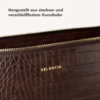 Selencia Croco Laptop Hülle 13 Zoll - Laptop Sleeve - Choco Brown
