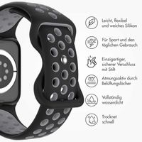 imoshion Sportarmband⁺ für die Apple Watch Series 1 bis 9 / SE (38/40/41 mm) | Series 10 (42 mm) - Größe S/M - Black & Anthracite