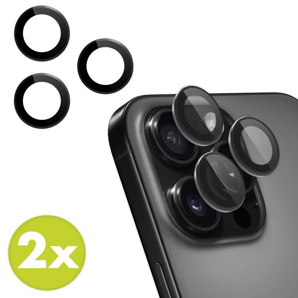 imoshion 2er-Pack Objektivschutz für Kamera für das Apple iPhone 16 Pro / 16 Pro Max - Schwarz / Titanium