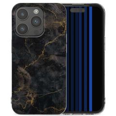 imoshion Design Hülle Apple iPhone 15 Pro - Black Marble Transparent