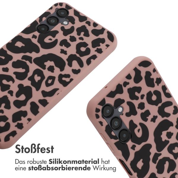 imoshion Silikonhülle design mit Band für das Samsung Galaxy A14 (5G/4G) - Animal Pink