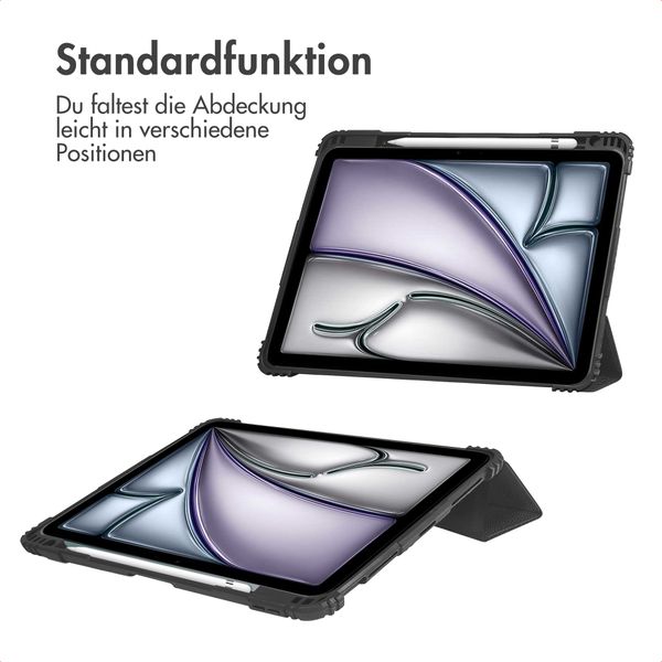 Accezz Rugged Trifold Klapphülle Apple iPad Air 11 Zoll (2025) M3 / (2024) M2 / Air 5 (2022) / Air 4 (2020) - Schwarz