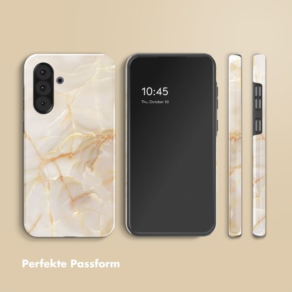 Selencia Vivid Tough Back Cover für das Samsung Galaxy A36 / A56 - Golden Beige Marble