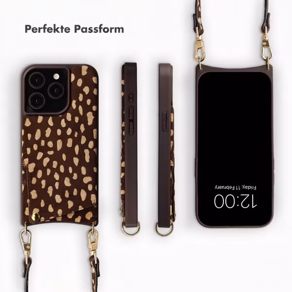Selencia Nova Echtleder Backcover mit Kartenhalter Apple iPhone 15 Pro - Fawn Chic