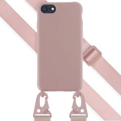 Selencia Silikonhülle mit abnehmbarem Band für das Apple iPhone SE (2022 / 2020) / 8 / 7 - Sand Pink