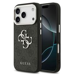 Guess 4G Metal Logo Back Cover Apple iPhone 17 Pro Max - Silver Edge - Black
