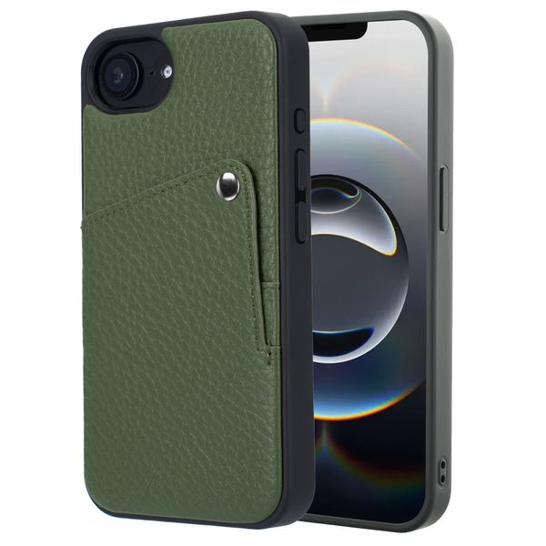 Selencia Riva Back Cover mit Kartenfach Apple iPhone 17e / 16e - Sage Green
