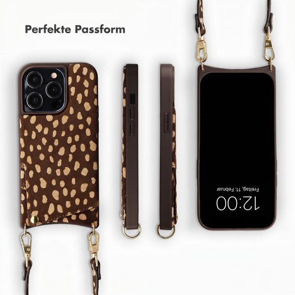 Selencia Nova Echtleder Backcover mit Kartenhalter Apple iPhone 13 Pro - Fawn Chic