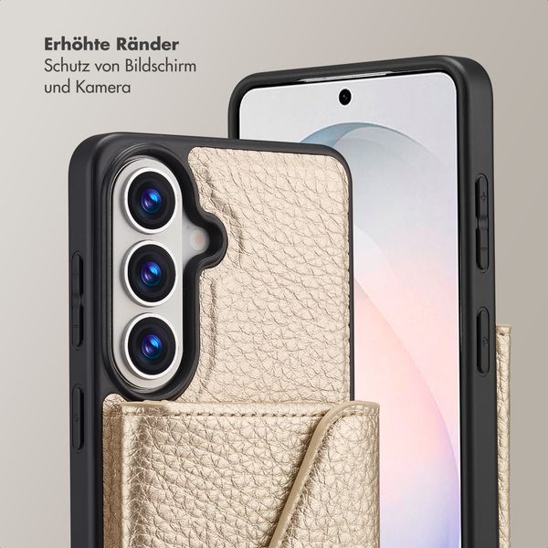 Selencia Sera HandyHülle mit Kordel und Umschlag-Kartenhalter Samsung Galaxy S26 - Champagne