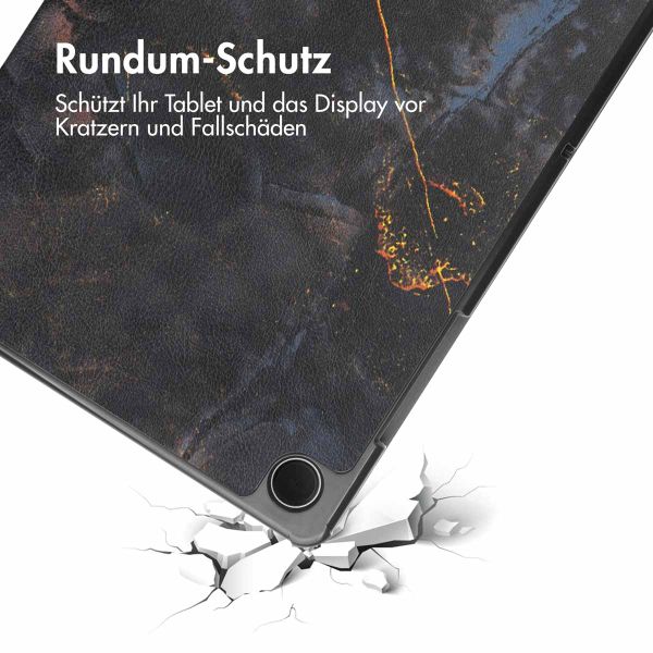imoshion Design Trifold Klaphülle Samsung Galaxy Tab A11 Plus / A9 Plus - Black Marble