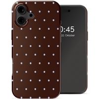 Selencia Vivid Back Cover Apple iPhone 16 - Happy Dots Chocolate