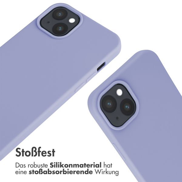 imoshion Silikonhülle mit Band für das iPhone 15 Plus - Violett