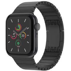 Selencia Edelstahl Gliederarmband für das  Apple Watch Series 1 t/m 9 / SE (38/40/41 mm) | Series 10 / 11 (42 mm) - Schwarz