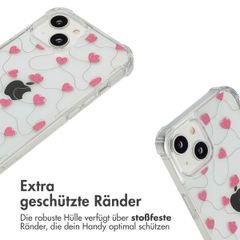 imoshion Design Hülle mit Band Apple iPhone 14 - Dusty Rose Connected Hearts