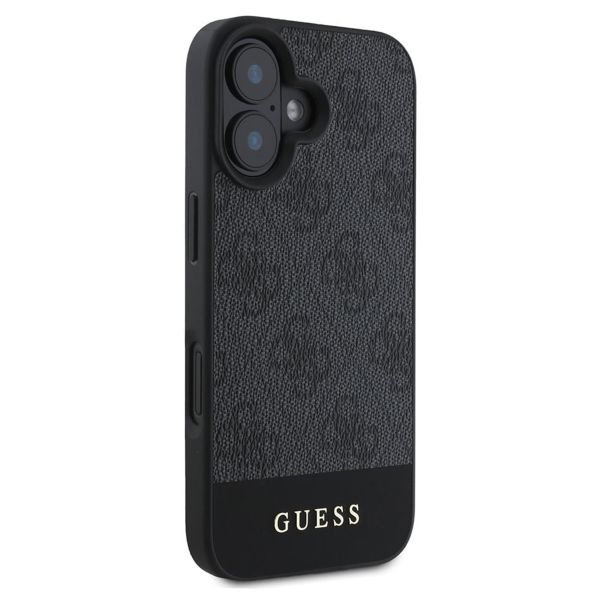 Guess Bottom Stripe 4G Back Cover für das iPhone 16 - Grau