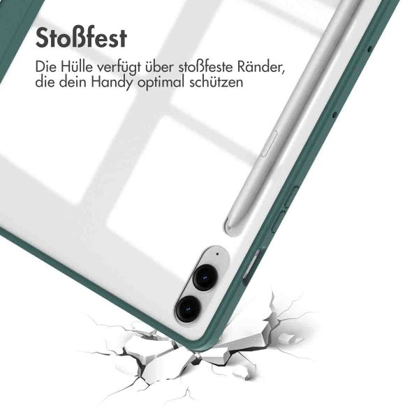 imoshion Trifold Hardcase Klapphülle für das Samsung Tab S10 Plus / Tab S9 FE Plus / Tab S9 Plus 12.4 Zoll - Grün