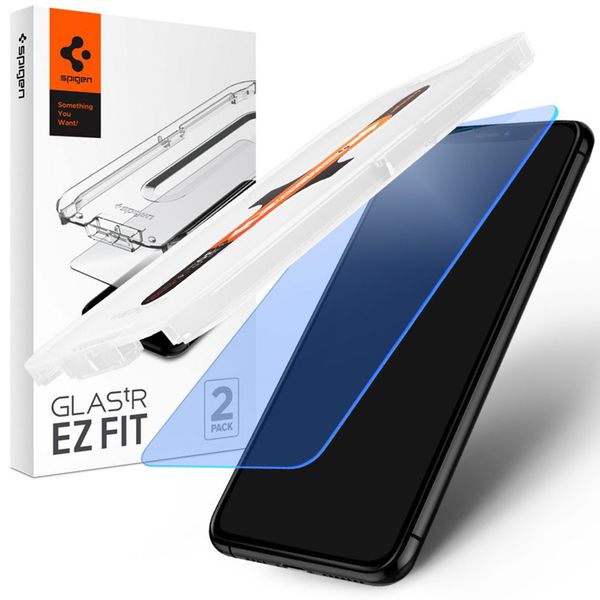 Spigen AntiBlueLight Displayschutzfolie Applicator iPhone 12 ProMax