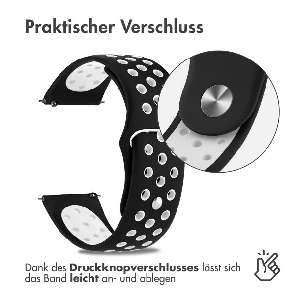 imoshion Silikonband Sport für das Samsung Galaxy Watch 7 40/44 mm - Schwarz / Weiß