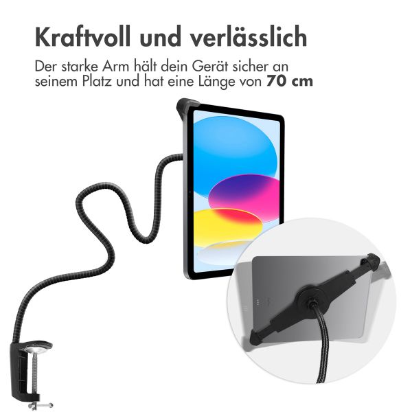 imoshion ﻿Flexibler Tablethalter Schreibtisch - inklusive Telefonhalter - Schwarz