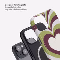 Selencia Vivid Rückabdeckung mit MagSafe Apple iPhone 14 - Double Hearts Plum Fern