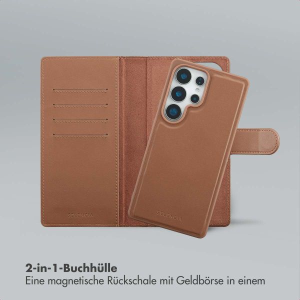 Selencia Olyn Abnehmbare Bookcase mit MagSafe Samsung Galaxy S25 Ultra - Braun