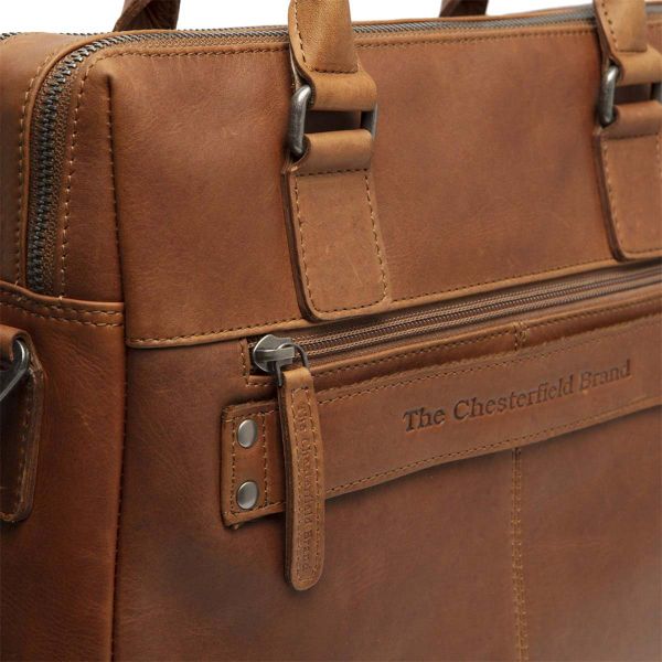 The Chesterfield Brand Santiago Laptoptasche 14 Zoll - Echtes Leder - Cognac