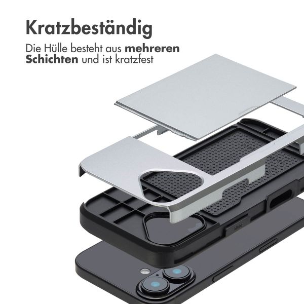 imoshion Backcover mit Kartenfach Apple iPhone 16 - Grau