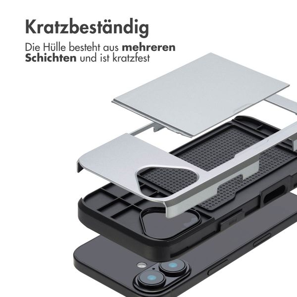 imoshion Backcover mit Kartenfach für das iPhone 16 - Grau