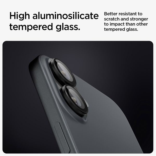 Spigen GLAStR EZ Fit Optik Pro Kameraschutz 2er-Pack für Apple iPhone 16 / 16 Plus - Schwarz