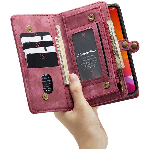 CaseMe Luxuriöse 2-in-1-Portemonnaie-Klapphülle Leder iPhone 12 (Pro)