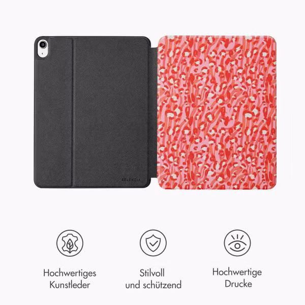 Selencia Vivid Klapphülle Apple iPad Air 11 Zoll (2025) M3 / (2024) M2 / Air 5 (2022) / Air 4 (2020) - Wild Spots Lipstick