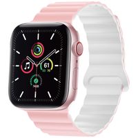 imoshion Silikon-Magnetarmband für die Apple Watch Apple Watch Series 1 bis 10 / SE / Ultra (2) (44/45/46/49 mm) - Rosa / Weiß