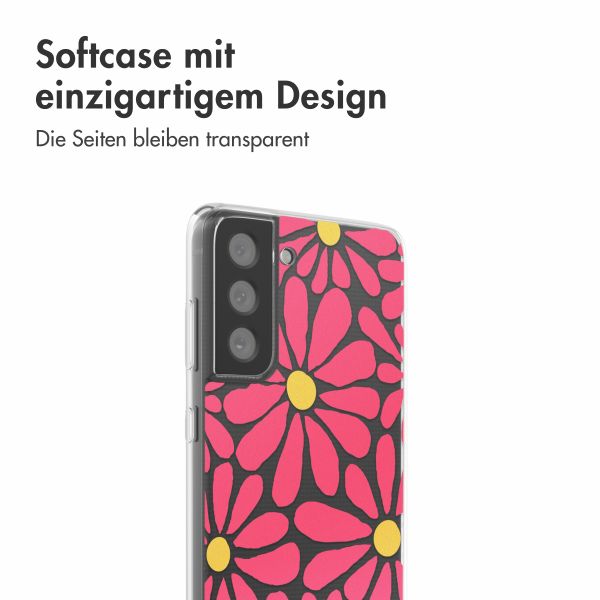 imoshion  Design Hülle für das Samsung Galaxy S21 FE - Dusty Rose Flowers Connect