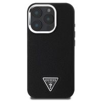 Guess Grained Triangle Case MagSafe Apple iPhone 16 Pro - Schwarz